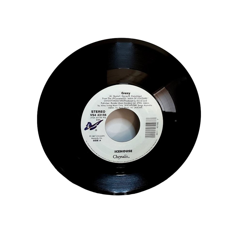 Icehouse Crazy plus No Promises Live 45 Record Chrysalis 43156 1987